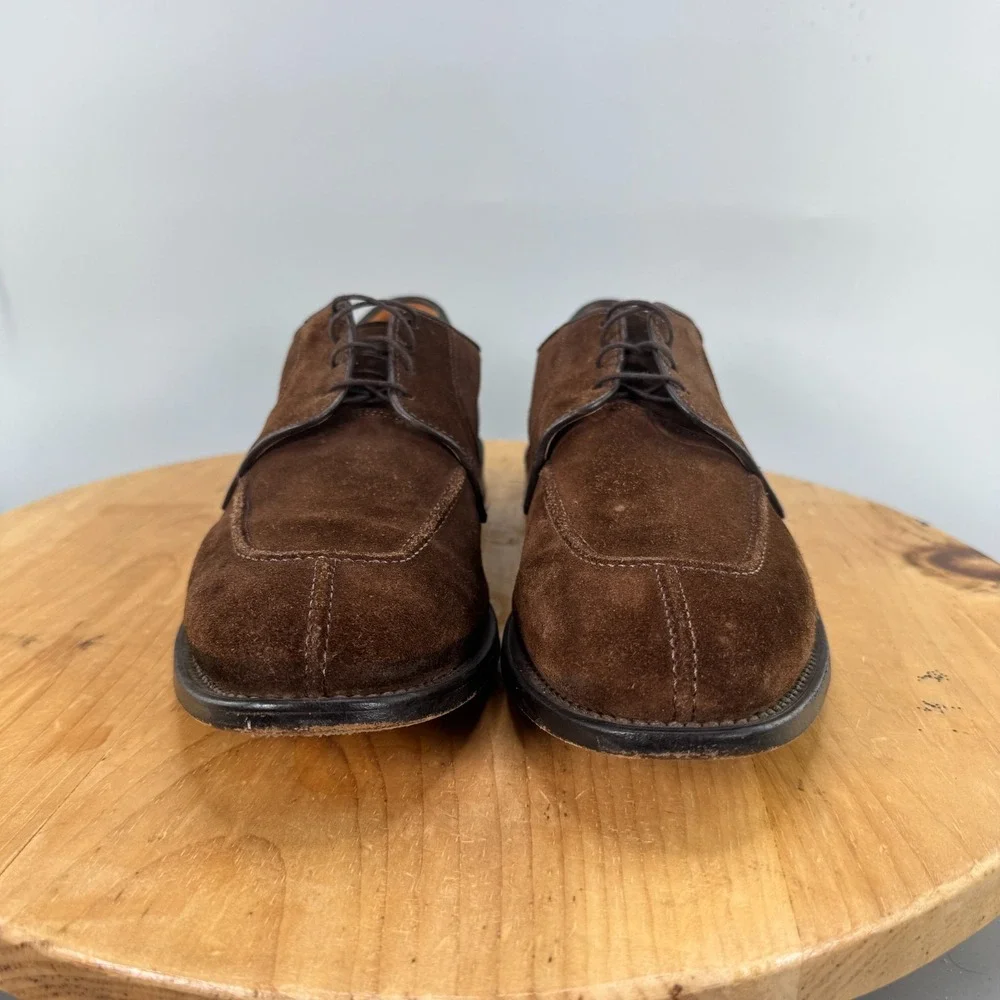 Allen Edmonds Hancock Mens Size 13 B Dress Shoes Brown Suede Split Toe Derby USA